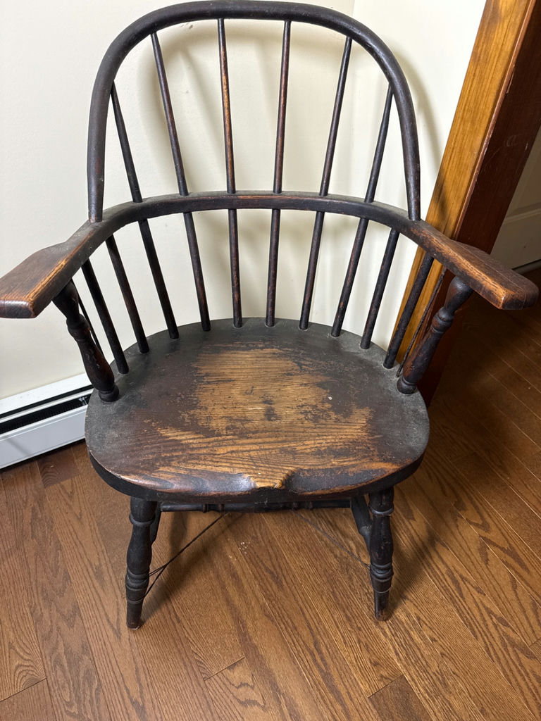Windsor-style wooden armchair - image 1 of 2