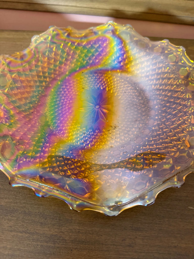 Two iridescent carnival glass bowls - image 3 of 3