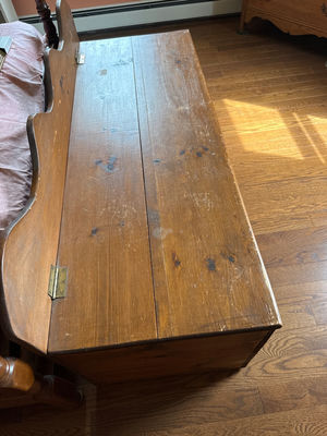 Wooden storage bench with hinged lid - Image 1 of 4