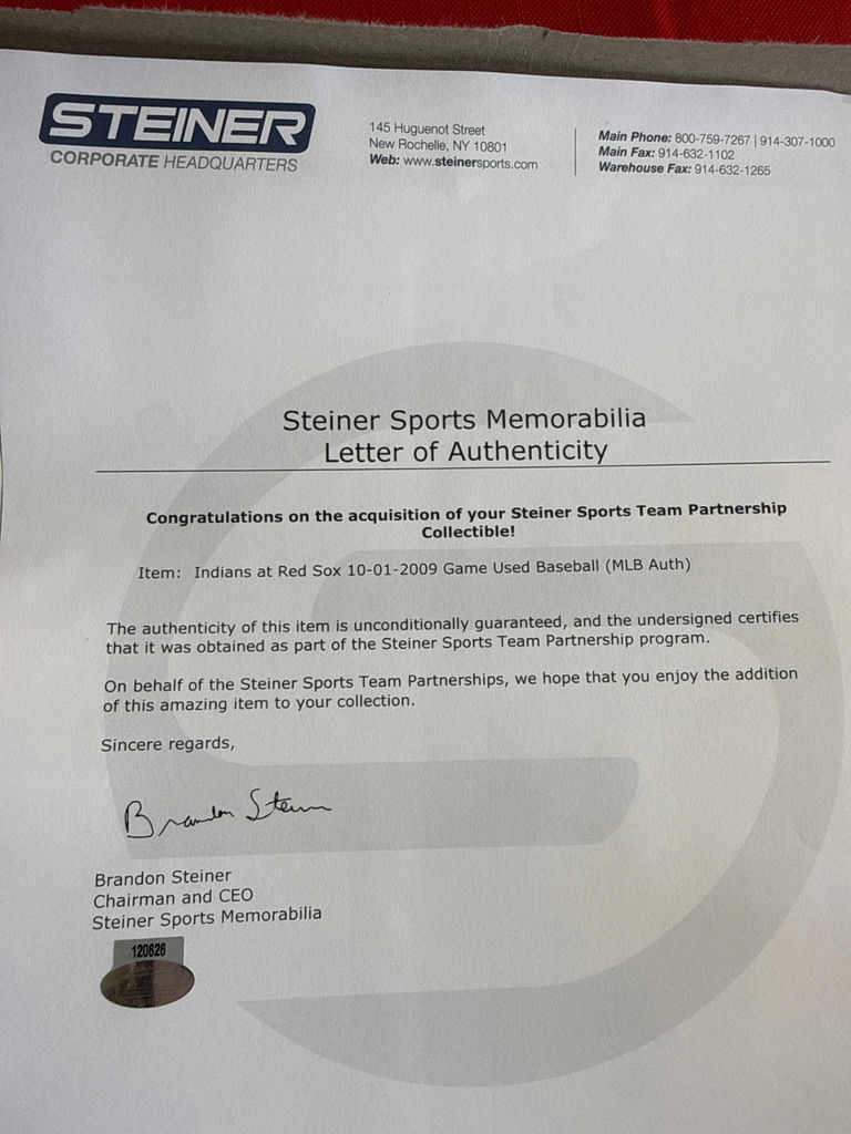 Rawlings Official MLB Baseball with Steiner Memorabilia Certificate - image 2 of 2