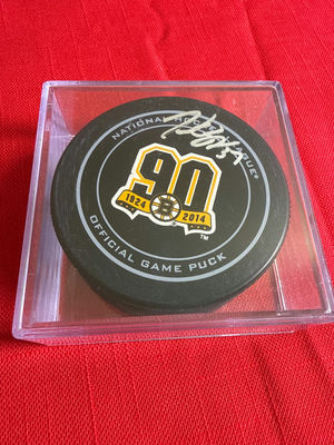 NHL Official Game Pucks – 90th Anniversary Commemorative and Autographed Display Pucks - Image 1 of 2