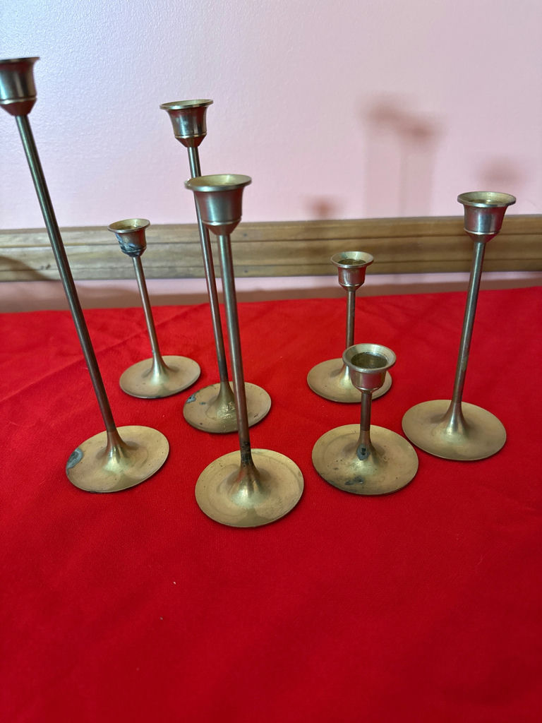 Brass candlestick set - image 1 of 2