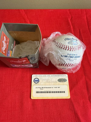 Jim Rice HOF 09 Signed MLB Baseball with COA - Image 1 of 3