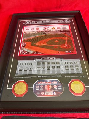 Framed Fenway Park World Series Champions Memorabilia - Image 1 of 3