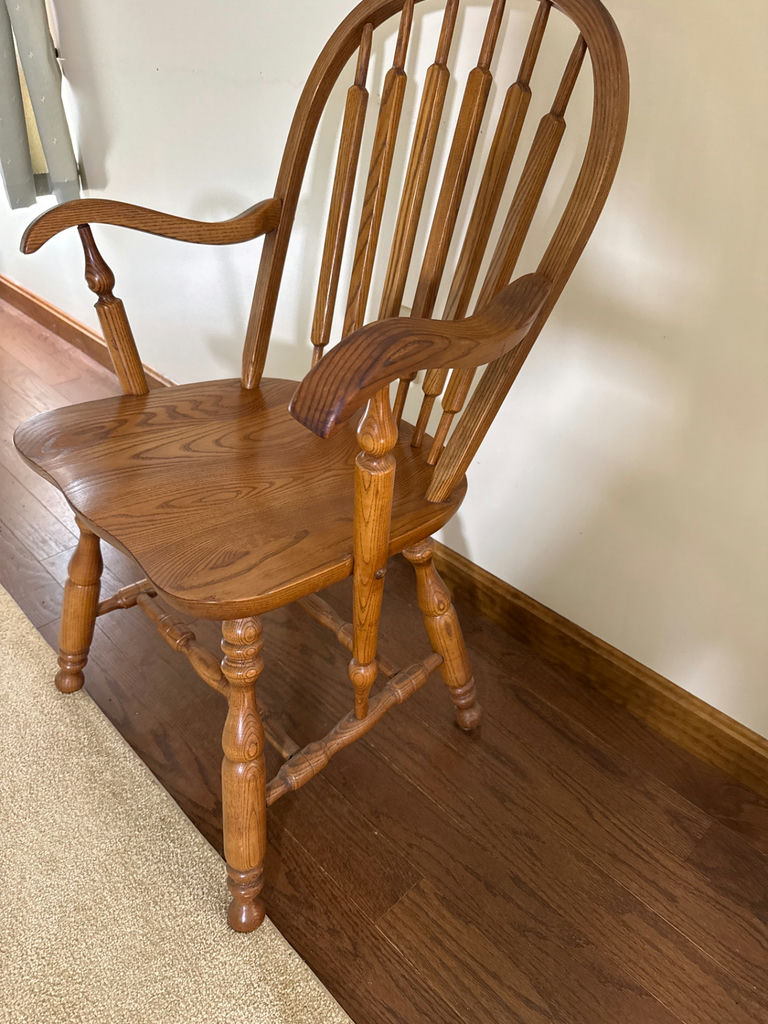 Wooden Windsor-style spindle-back armchair - image 3 of 3