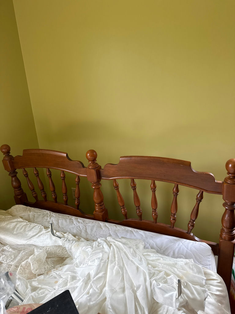 Wooden bed frame with spindle headboard and footboard - image 2 of 3