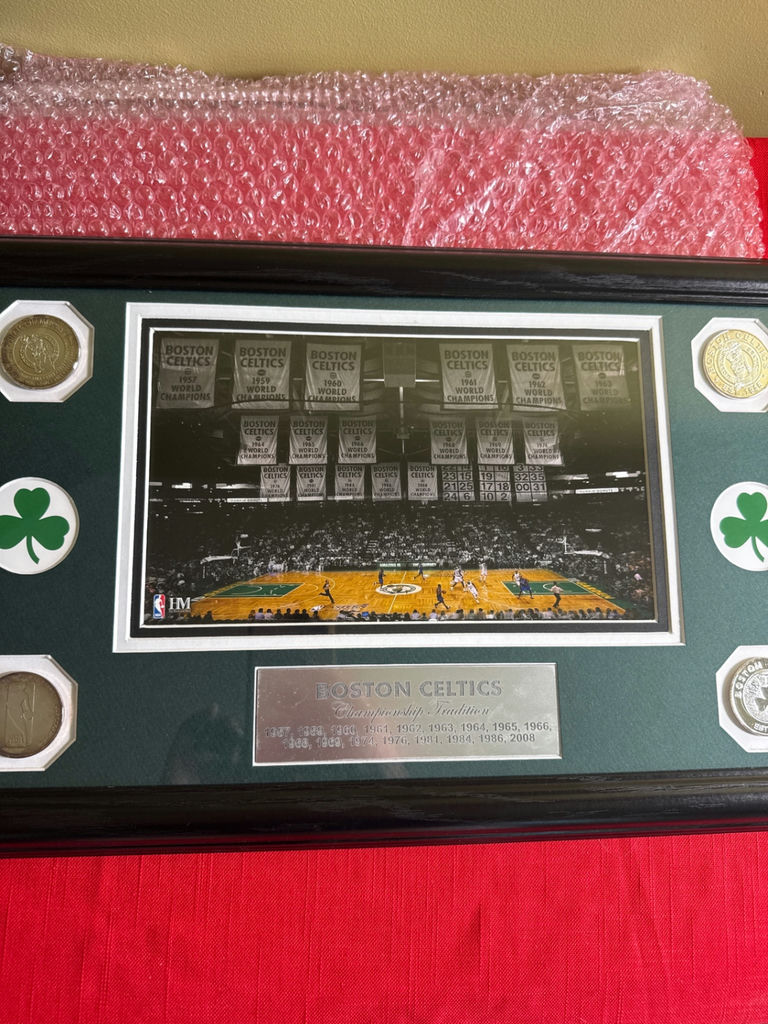 Boston Celtics Championship Memorabilia Framed Display - image 1 of 5