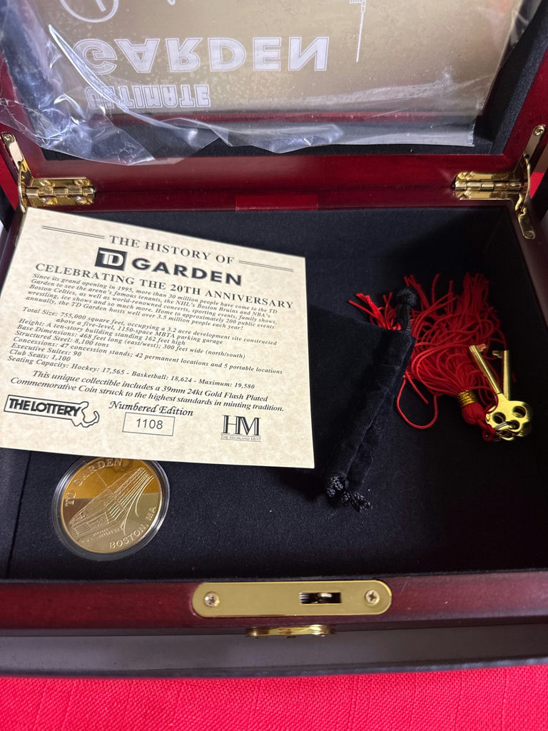 TD Garden commemorative coin set in wood display box - image 2 of 3