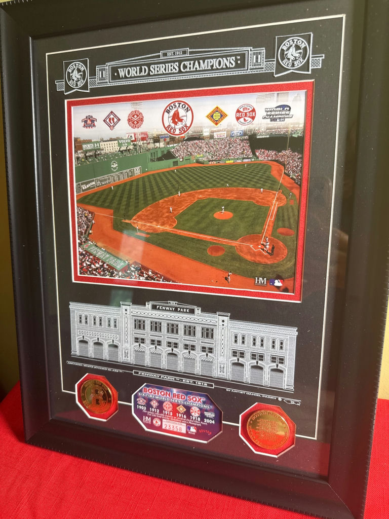 Boston Red Sox World Series Champions framed collage with Fenway Park illustration and commemorative coins - image 2 of 5