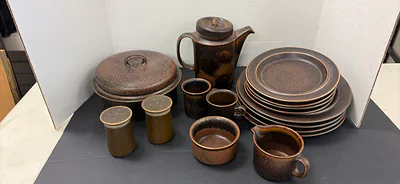 MCM Brown Ceramic Dinnerware - Image 1 of 13