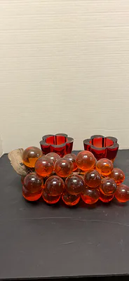 Red Grape and Candle Holder Decor - Image 1 of 6