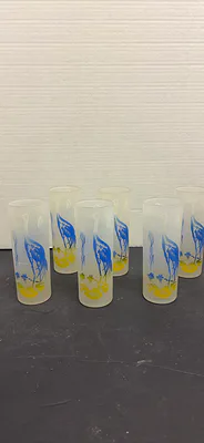 Frosted Glass Tumblers with Bird Design - Image 1 of 4
