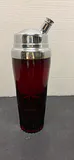 Vintage Ruby Red Glass Cocktail Shaker - thumbnail 1 of 8