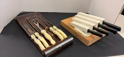Vintage Knifes with Wood Holders - Image 1 of 11