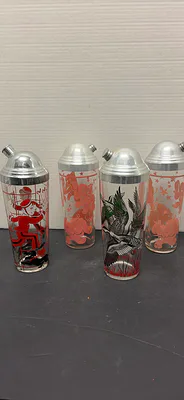 Vintage Glass Cocktail Shakers - Image 1 of 6