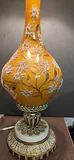 Vintage Floral Glass Table Lamp - thumbnail 2 of 9