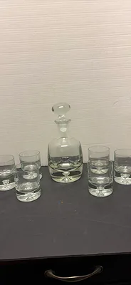 Glass Decanter and Glasses - Image 1 of 8