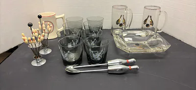 Vintage Bowling Barware and Glasses - Image 1 of 7