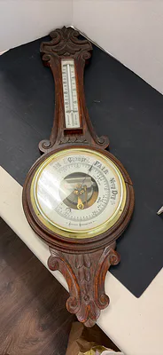 Antique Wooden Aneroid Barometer - Image 1 of 9