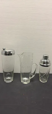Etched Glass Cocktail Shakers - Image 1 of 6