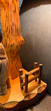 Carved Wooden Lamp with Rustic Scene - thumbnail 6 of 8