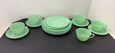 Anchor Hocking Green Glass Dishes - Image 1 of 13