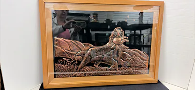 Framed Hunting Dog Relief Wall Art - Image 1 of 7