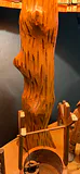 Carved Wooden Lamp with Rustic Scene - thumbnail 3 of 8