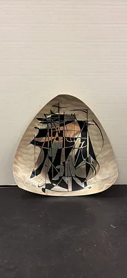 MCM Abstract Metal Sailboat Wall Art Plaque - Image 1 of 7