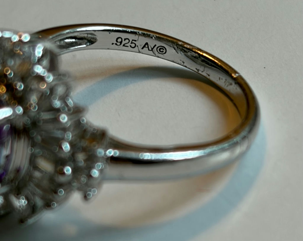 Genuine Amethyst Sterling Silver Ring (1) - image 2 of 2