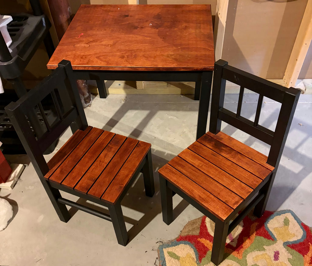 Wooden Child’s Table and 2 Chairs - image 1 of 1