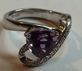 Genuine Amethyst Sterling Silver Ring (3) - thumbnail 1 of 1