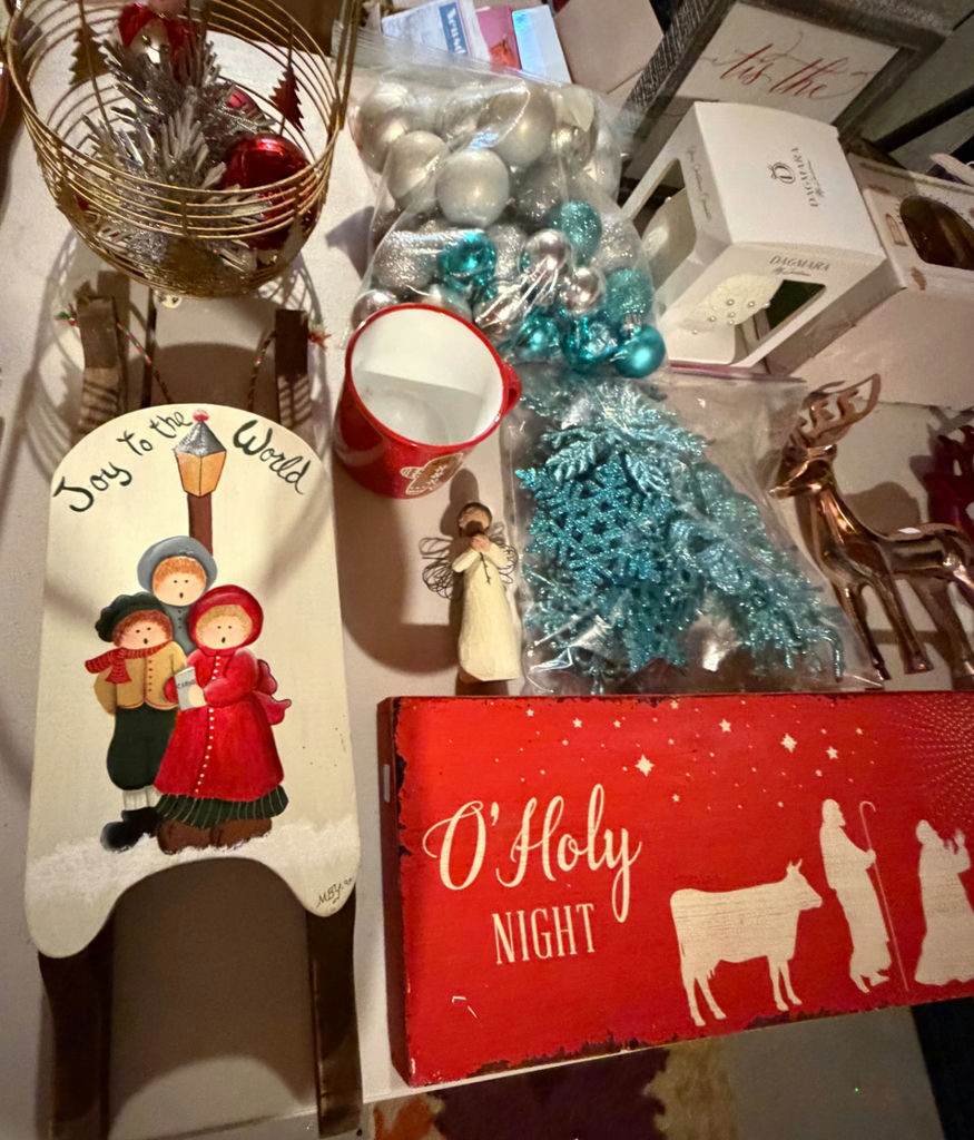 Christmas Lot ornaments… sign…reindeer etc - image 2 of 4