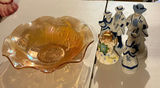 Carnival Glass Bowl and Figurines - thumbnail 1 of 1