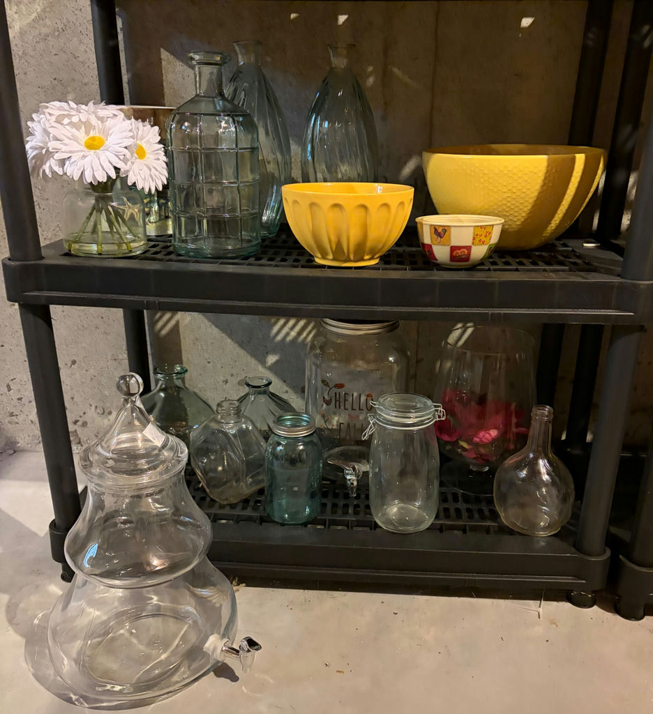 Large 2 Shelf Glass Lot and Bowls - image 1 of 1