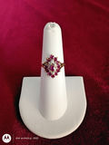 Gold-Tone Ring with Red and Clear Stones - thumbnail 1 of 4