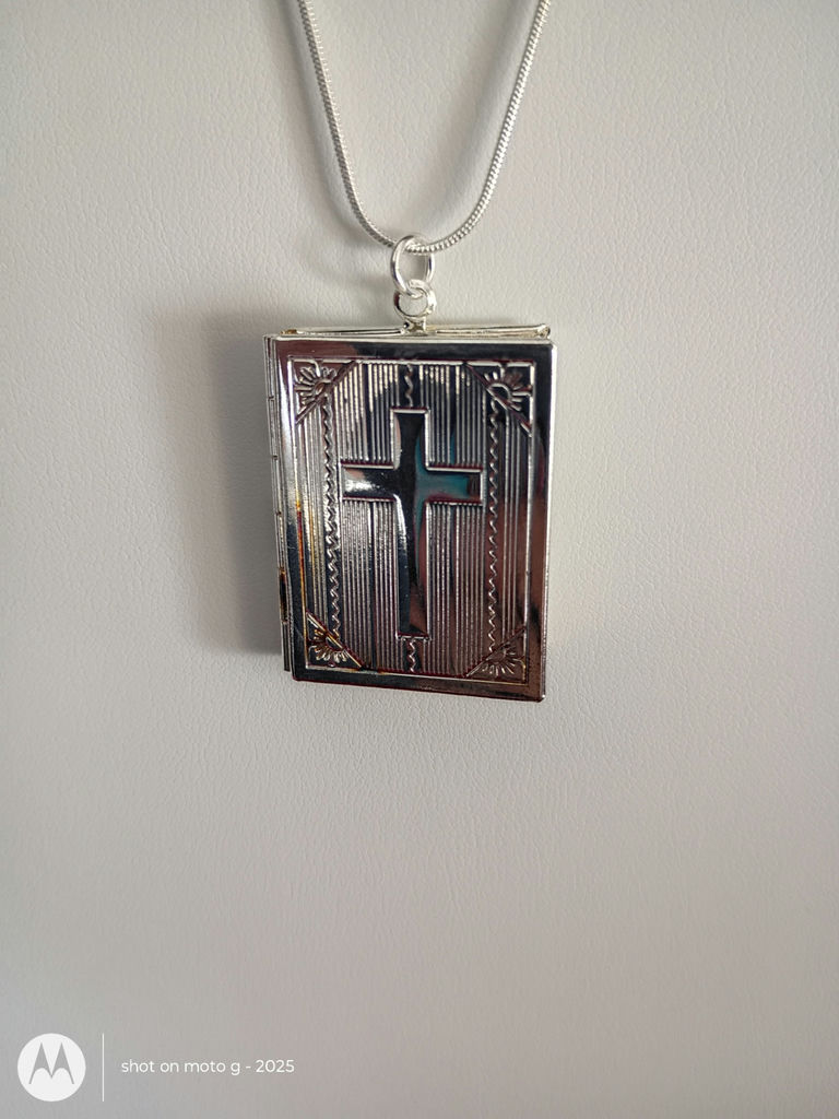 Silver 925 Cross Locket Necklace - image 2 of 3