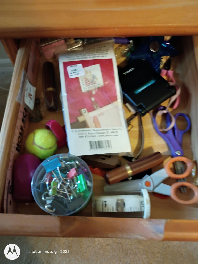 Wooden Rolling Drawer Organizer with Assorted Office and Craft Supplies - image 2 of 8