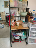 Bakers Rack with Kitchen Storage Containers and Utensils - thumbnail 1 of 2