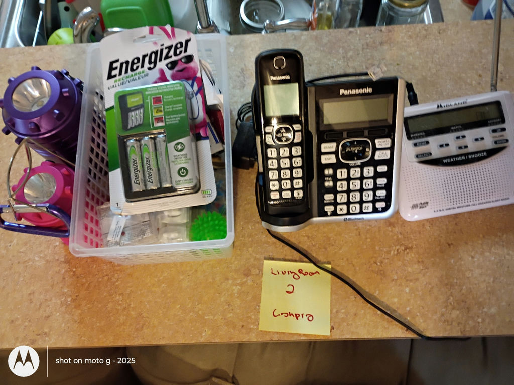 Emergency Weather Radio, Cordless Phone System, Lanterns, and Battery Charger Set - image 1 of 4