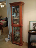 Tall Wood and Glass Curio Display Cabinet - thumbnail 4 of 6