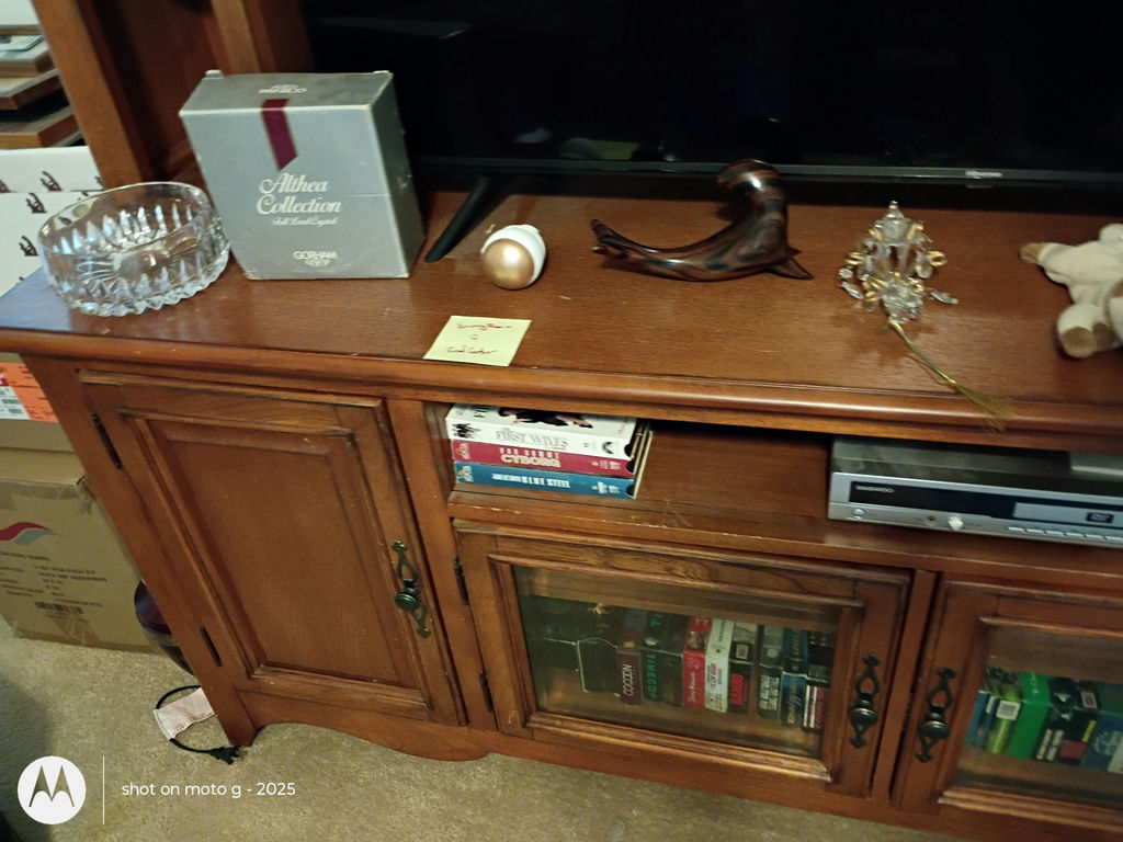 Wood Entertainment Center with Shelving and Cabinets - image 6 of 13