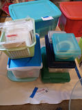 Craft Storage Bins with Beads, Bags, Tape, and Craft Supplies - thumbnail 1 of 6