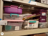 Assorted Embroidery and Craft Supplies in Storage Containers - thumbnail 1 of 11