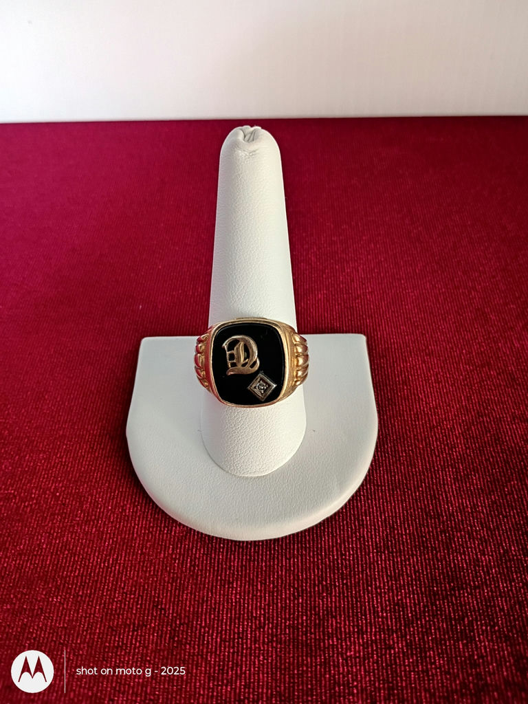 Gold 10k Initial Signet Ring - image 1 of 5