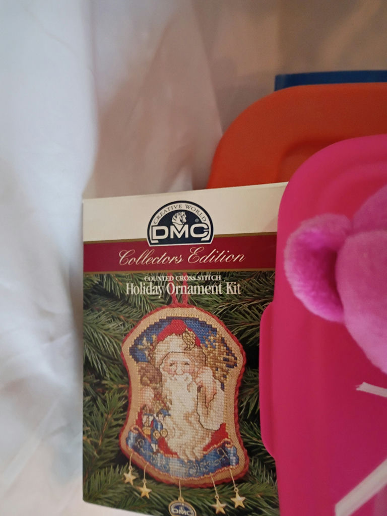 Cross Stitch Kits, Craft Supplies, and Pink Plush Bear - image 3 of 10