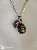 Gold 14k Necklace with Two Decorative Egg Charms - thumbnail 4 of 5