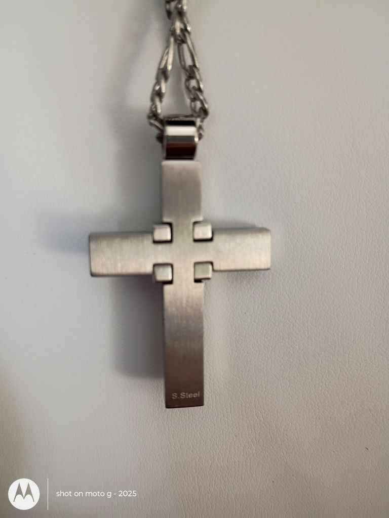 Stainless Steel Cross Pendant Necklace - image 5 of 6