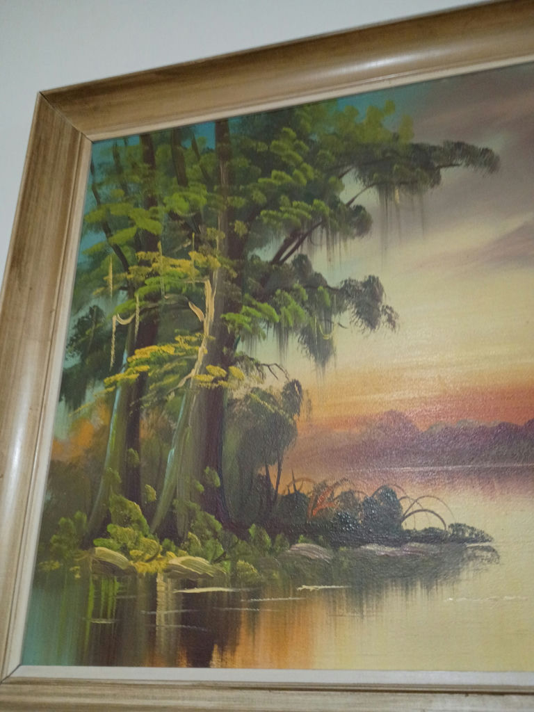Framed Tropical Landscape Painting - image 4 of 6