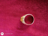 10K Gold Ring with Brown Carved Stone - thumbnail 3 of 5